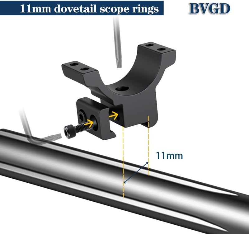 BVGD Store 30mm Dovetail Scope Rings, High Profile, Medium Profile and Low Profile 30mm Scope Mount Rings for 11mm Dovetail Rails - Image 5